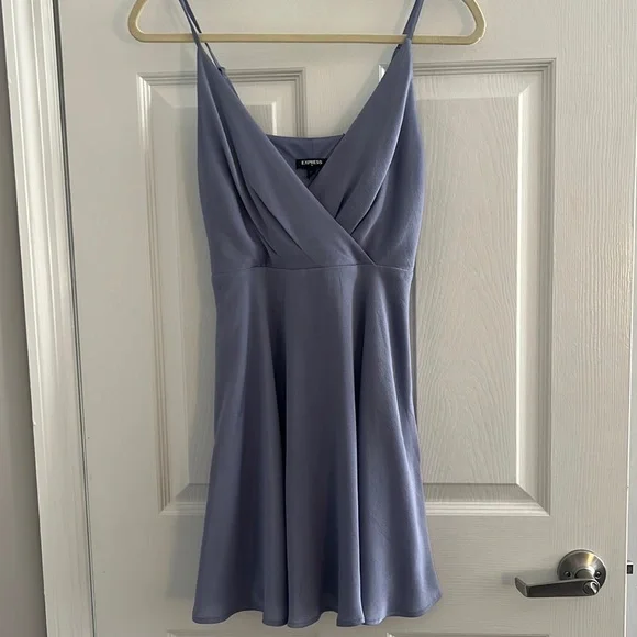 Express Periwinkle Satin Fit And Flare Mini Dress | Purple / Periwinkle | XS Express Periwinkle Satin Fit And Flare Mini Dress | Purple / Periwinkle | XS